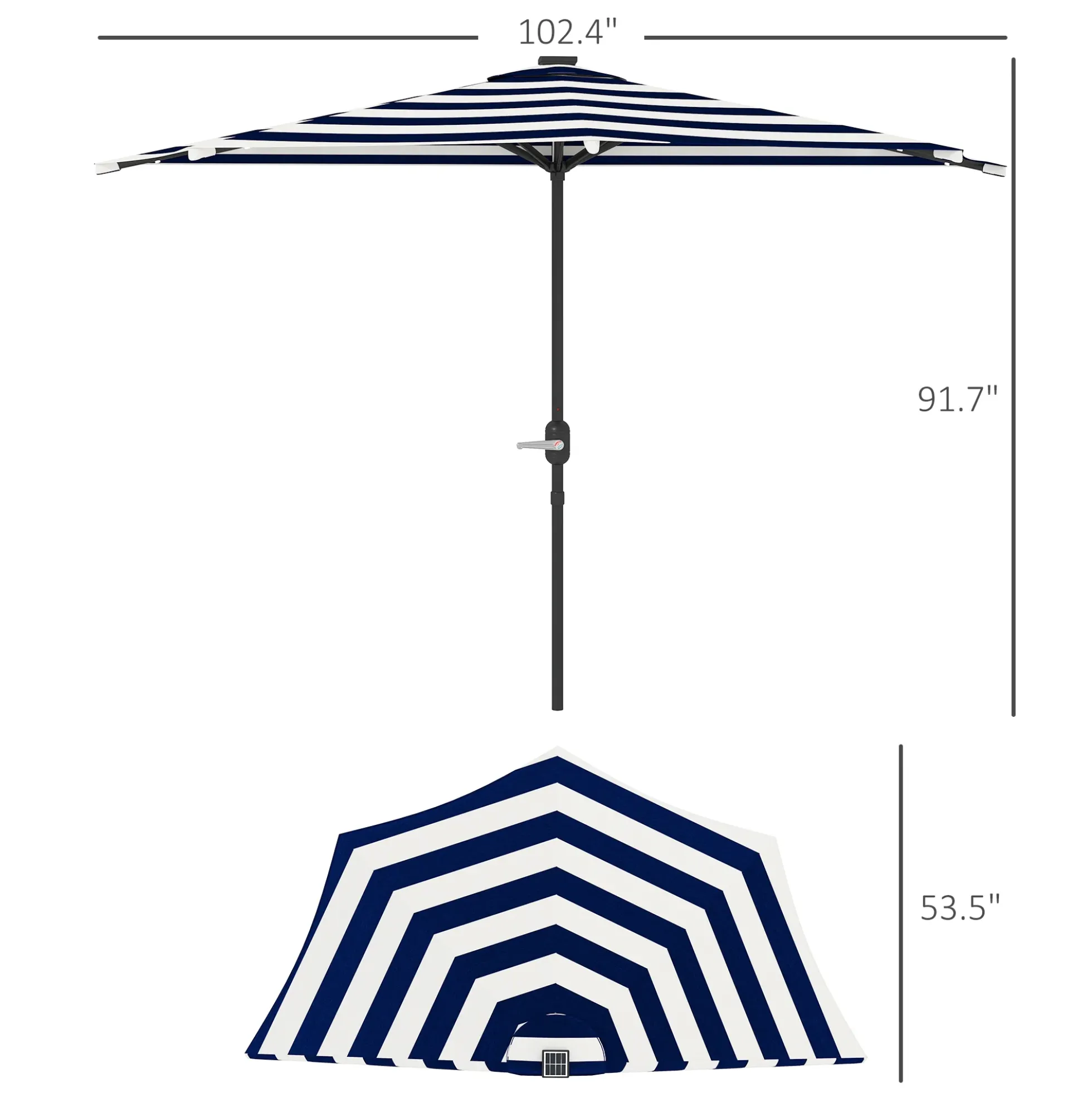 Patio Umbrella with Crank Handle & UPF 30+ Sun Protection