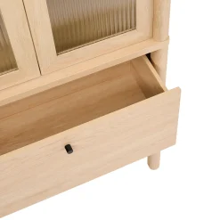 Penelope Modern Fluted Glass Cabinet Bookshelf