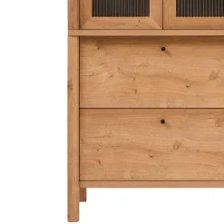 Penelope Modern Fluted Glass Cabinet Bookshelf