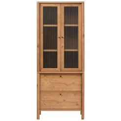 Penelope Modern Fluted Glass Cabinet Bookshelf