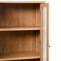 Penelope Modern Fluted Glass Cabinet Bookshelf