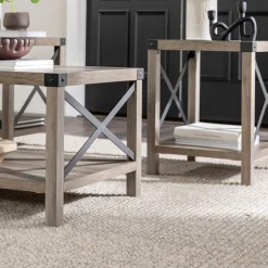 3-Piece Barndoor Accent Table Set