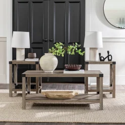 3-Piece Barndoor Accent Table Set