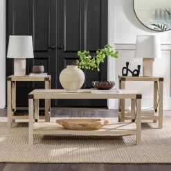 3-Piece Barndoor Accent Table Set