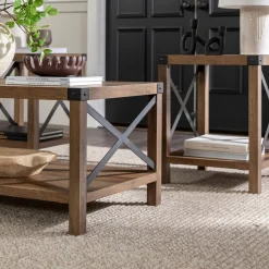 3-Piece Barndoor Accent Table Set