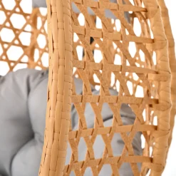 Rattan Weaving Hanging Egg Chair with Stand and Soft Removable Cushion