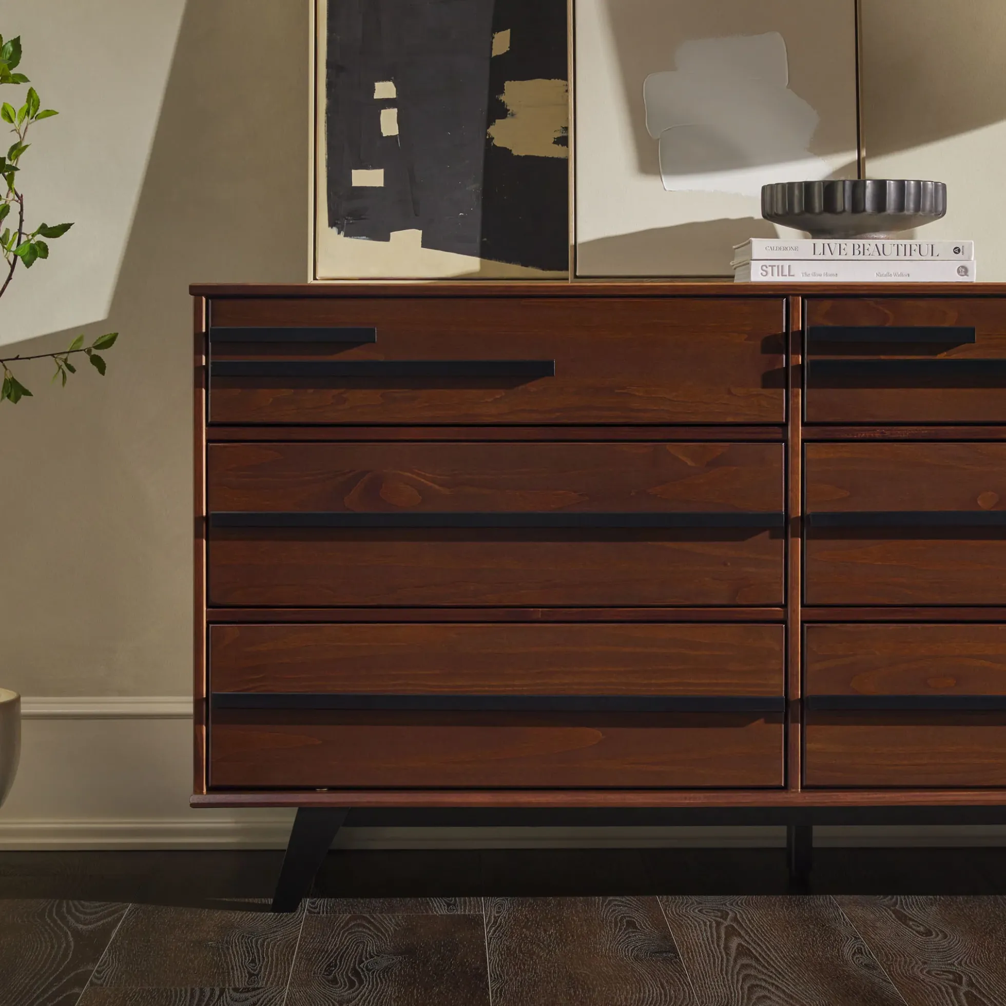 Rebecca 6-Drawer Solid Wood Modern Dresser
