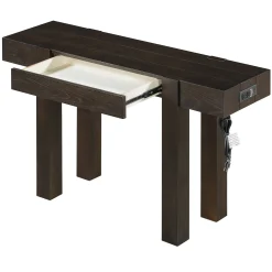 Rustic Minimalist Console Entryway Table with Hidden Drawer and Side Power Outlet