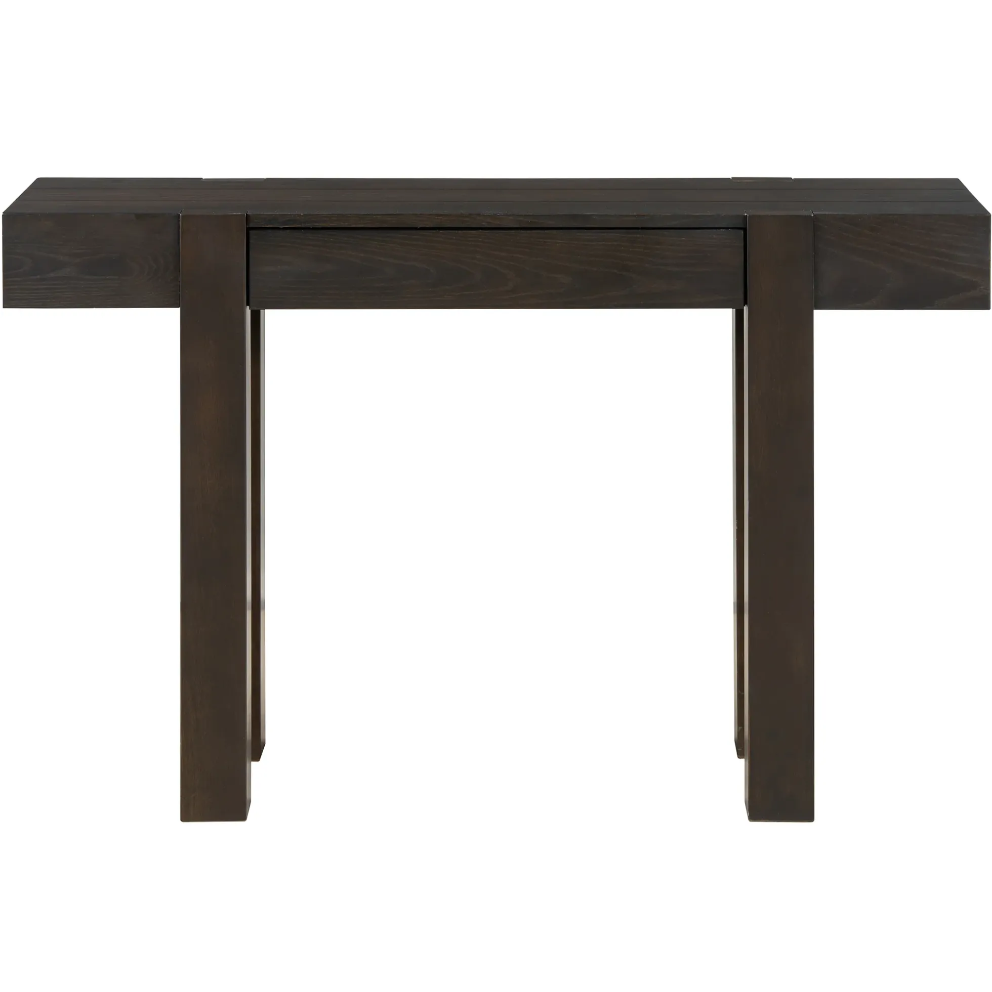 Rustic Minimalist Console Entryway Table with Hidden Drawer and Side Power Outlet