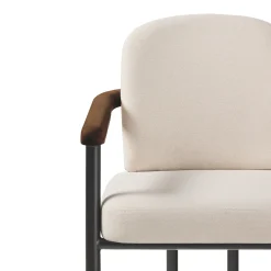 Samantha Modern Curved Wood and Metal Upholstered Dining Chair, Set of 2