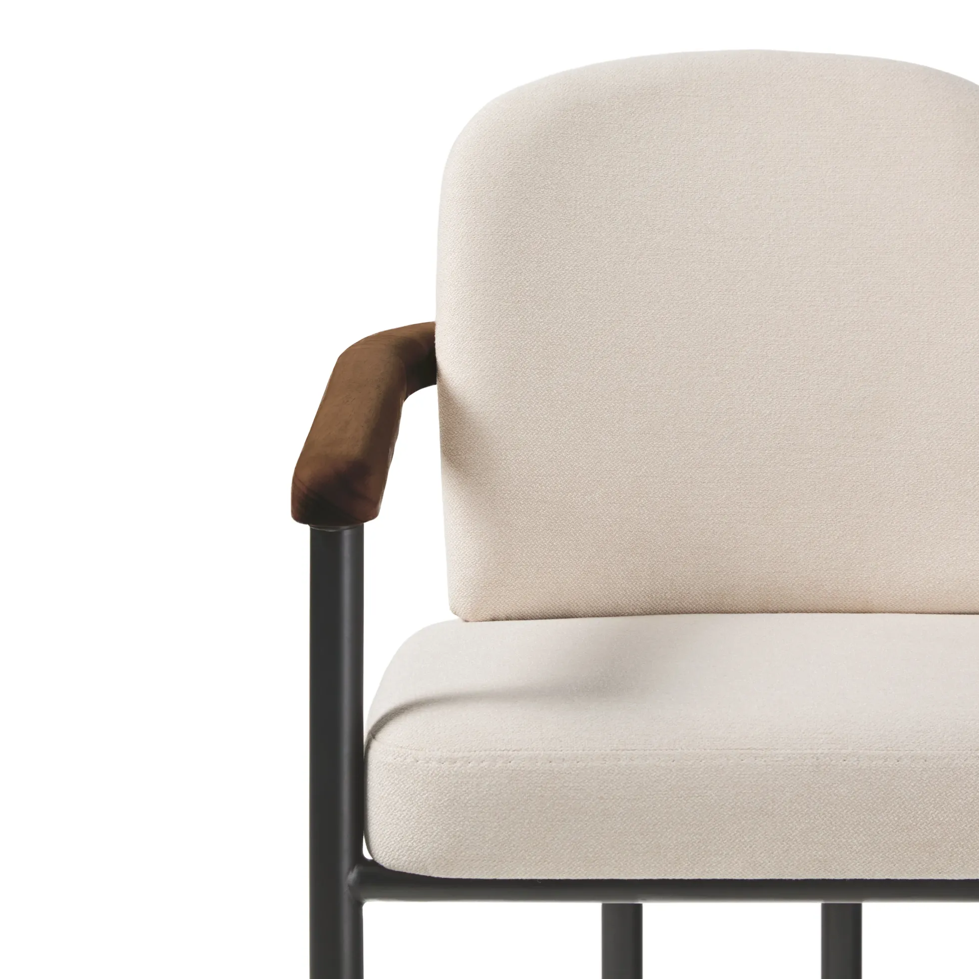Samantha Modern Curved Wood and Metal Upholstered Dining Chair, Set of 2