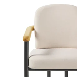 Samantha Modern Curved Wood and Metal Upholstered Dining Chair, Set of 2