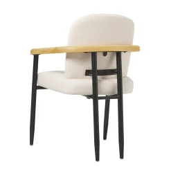 Samantha Modern Curved Wood and Metal Upholstered Dining Chair, Set of 2