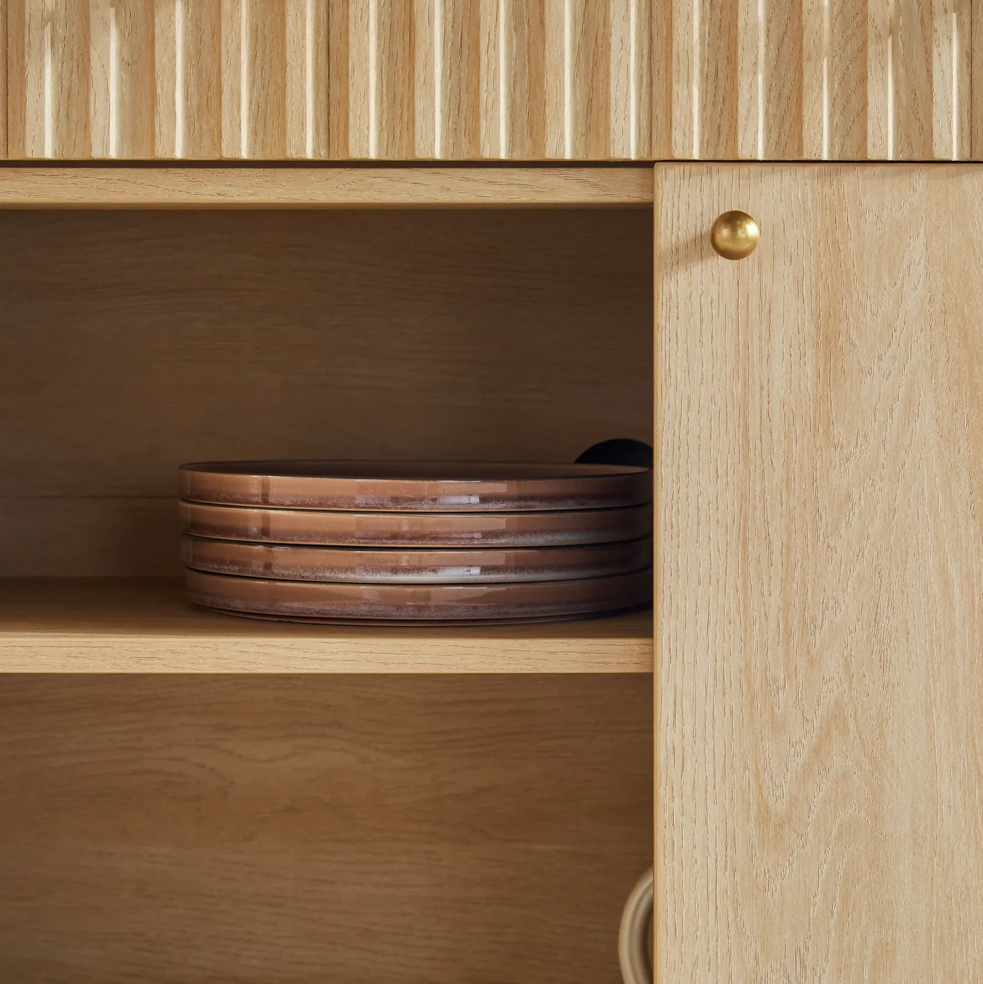 Samantha Modern Fluted 58" Wood Sideboard
