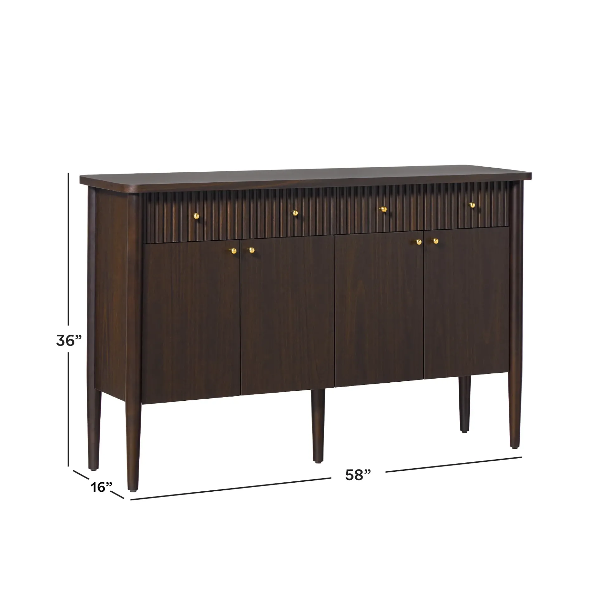 Samantha Modern Fluted 58" Wood Sideboard