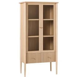 Samantha Modern Fluted Glass Cabinet Bookshelf