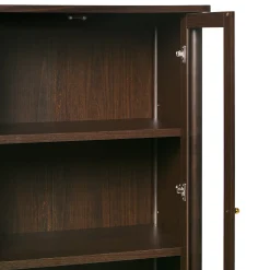 Samantha Modern Fluted Glass Cabinet Bookshelf