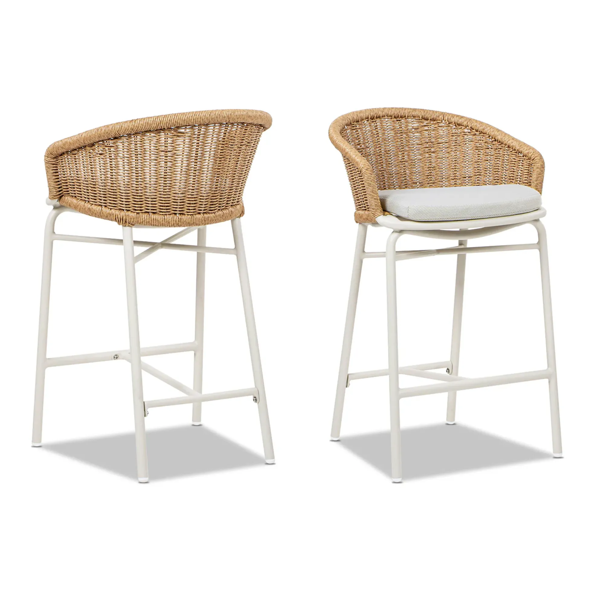 Santorini 28' Wicker Back Outdoor Bar Stool, Set of 2