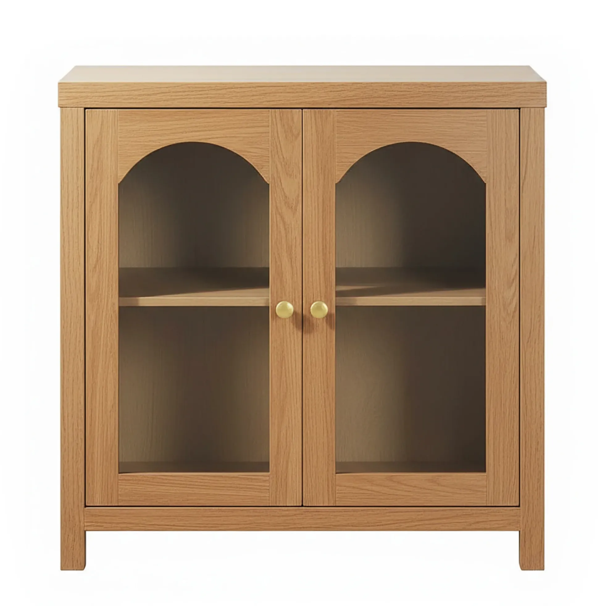 Sasha Modern Arched Glass Accent Cabinet
