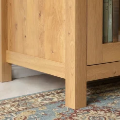 Sasha Modern Arched Glass Accent Cabinet