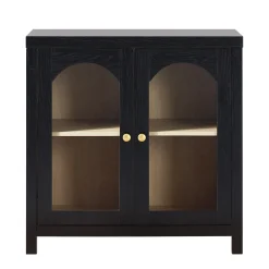 Sasha Modern Arched Glass Accent Cabinet