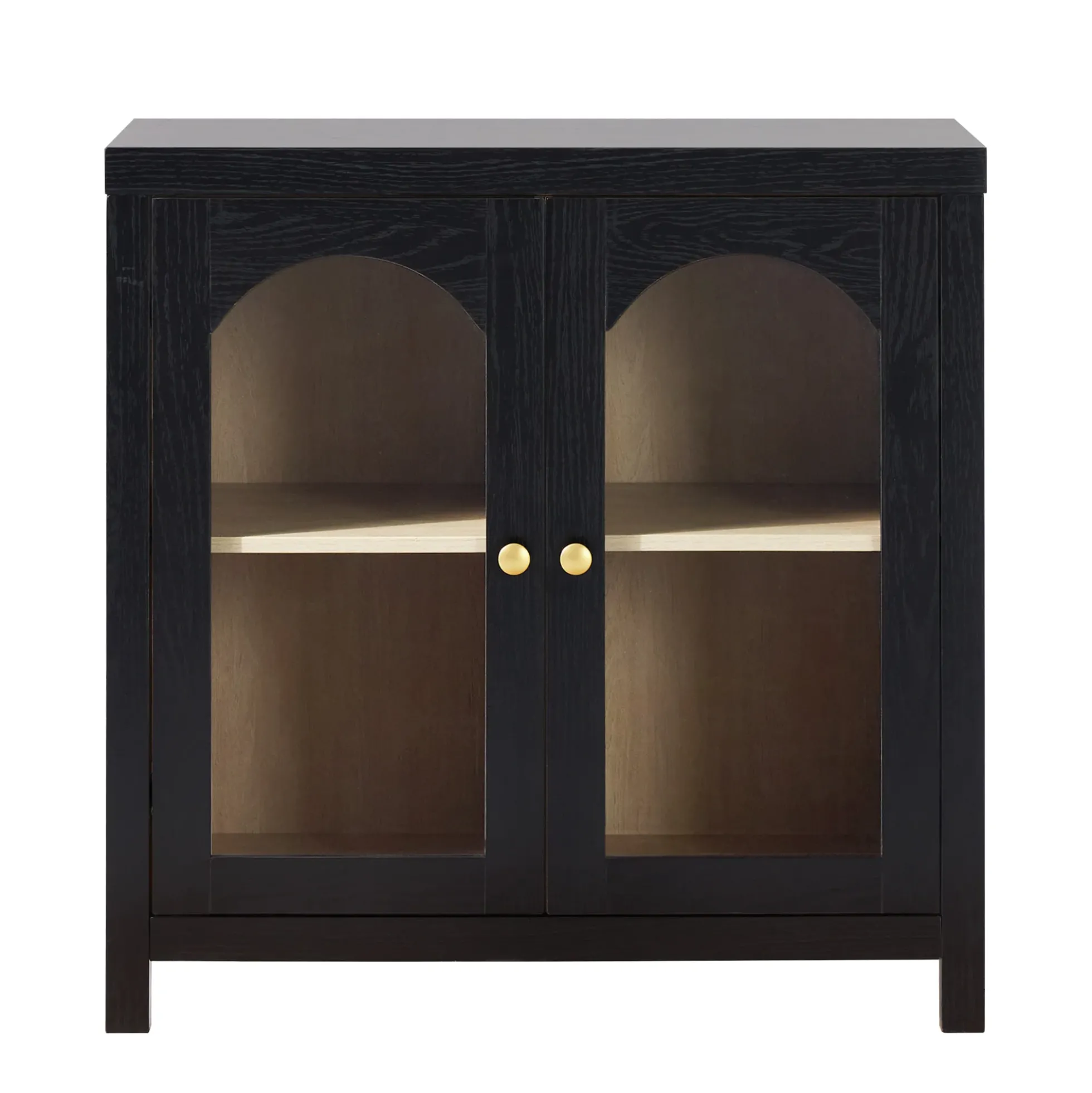 Sasha Modern Arched Glass Accent Cabinet