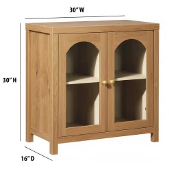 Sasha Modern Arched Glass Accent Cabinet