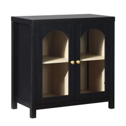 Sasha Modern Arched Glass Accent Cabinet