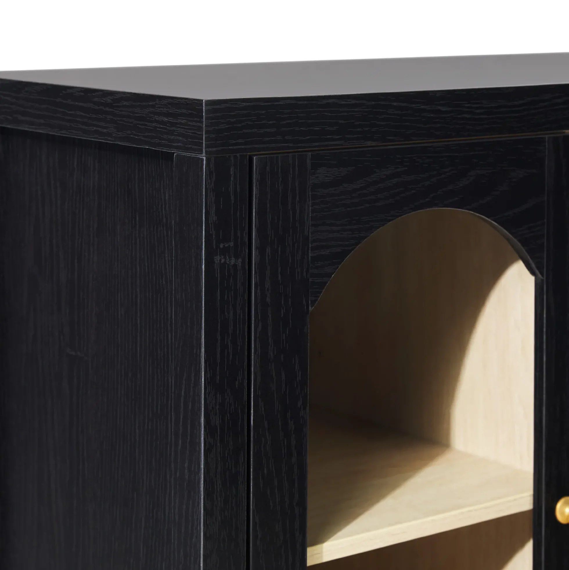 Sasha Modern Arched Glass Accent Cabinet