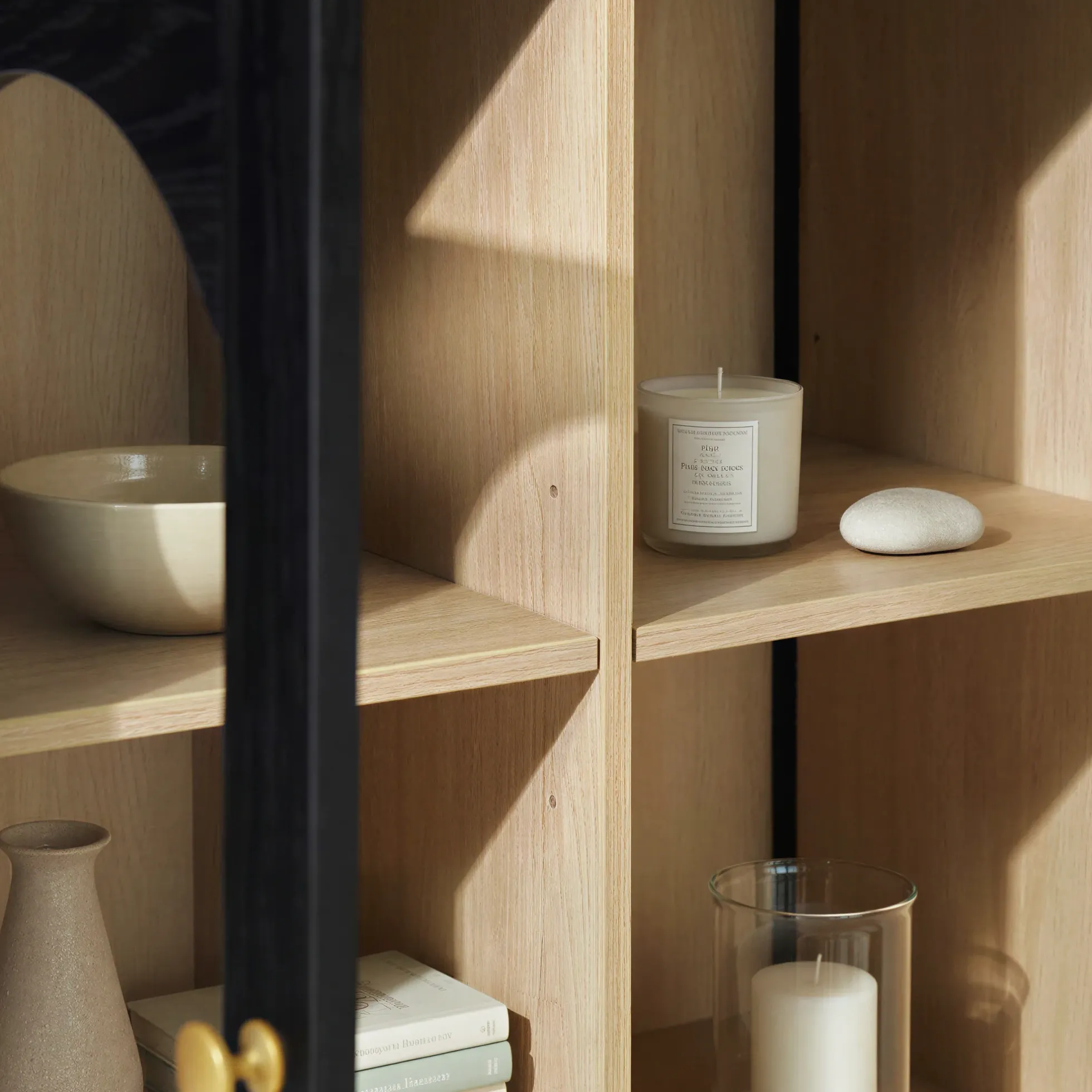 Sasha Modern Arched Glass Accent Cabinet