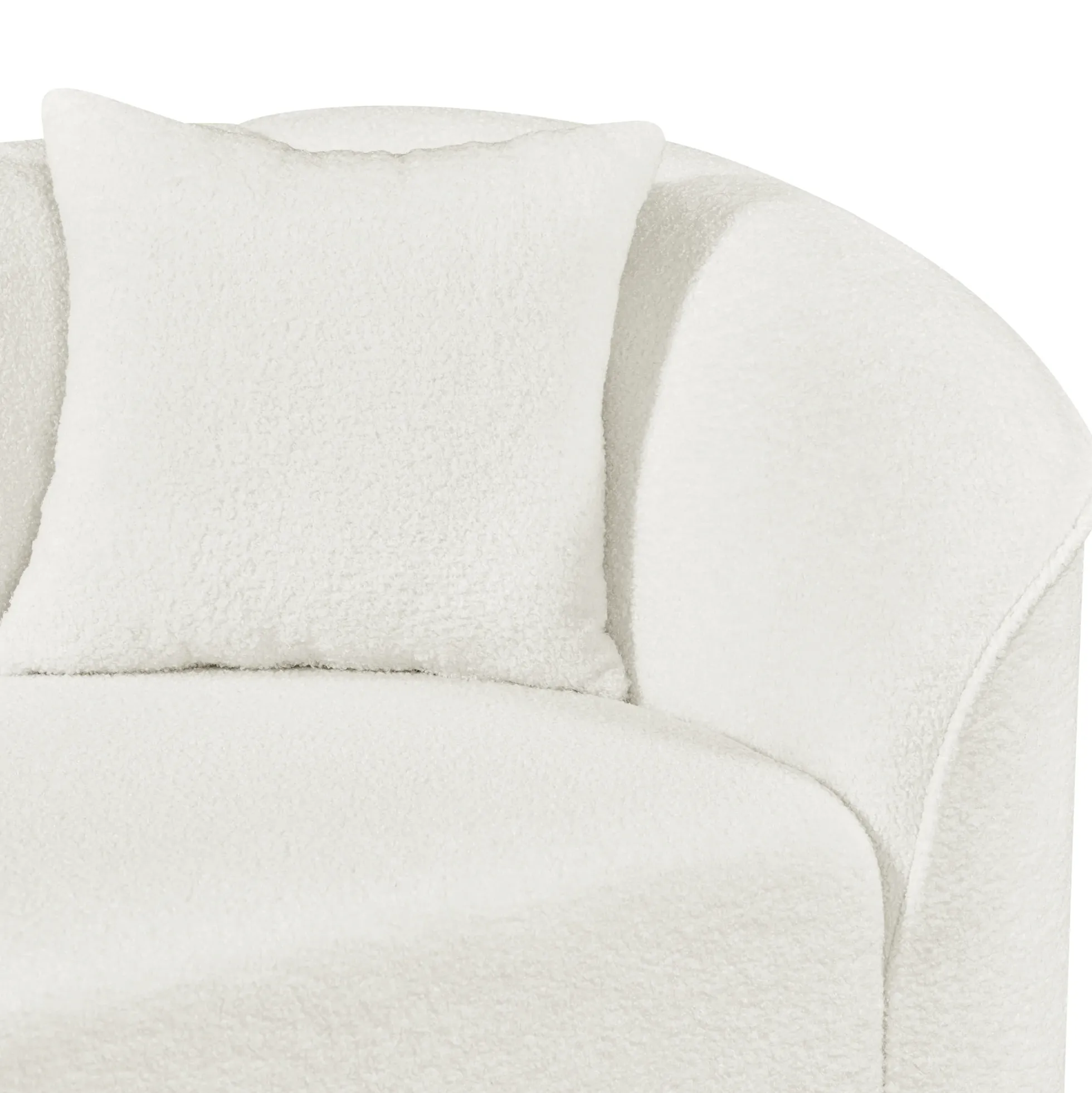 Sculptural Curved Contemporary Bouclé L-Shaped Sectional Sofa
