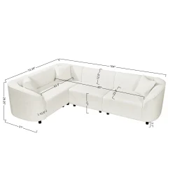 Sculptural Curved Contemporary Bouclé L-Shaped Sectional Sofa