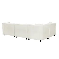 Sculptural Curved Contemporary Bouclé L-Shaped Sectional Sofa