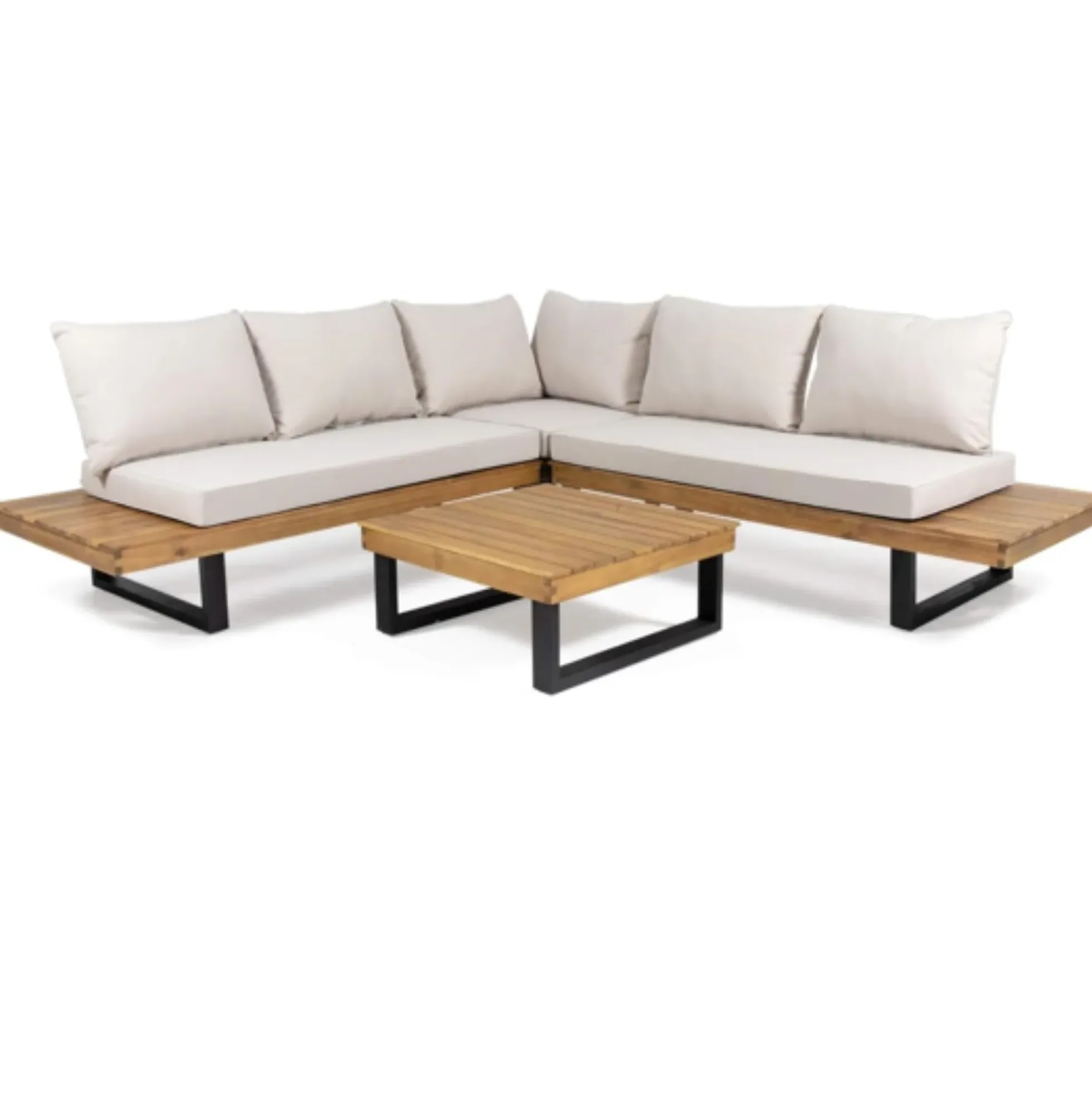 Sebastian Hand-Crafted Outdoor Patio 4-Piece Sofa Set with Water-Resistant Cushions
