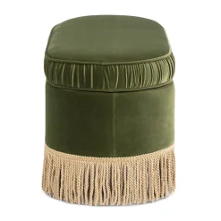 Serena 38' Oval Storage Bench Ottoman Performance Velvet