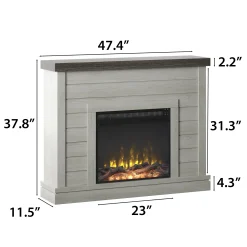 Shiplap Wall Mantel Electric Fireplace