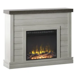 Shiplap Wall Mantel Electric Fireplace