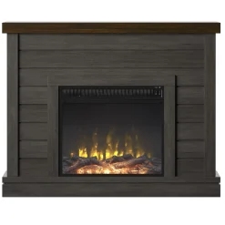 Shiplap Wall Mantel Electric Fireplace