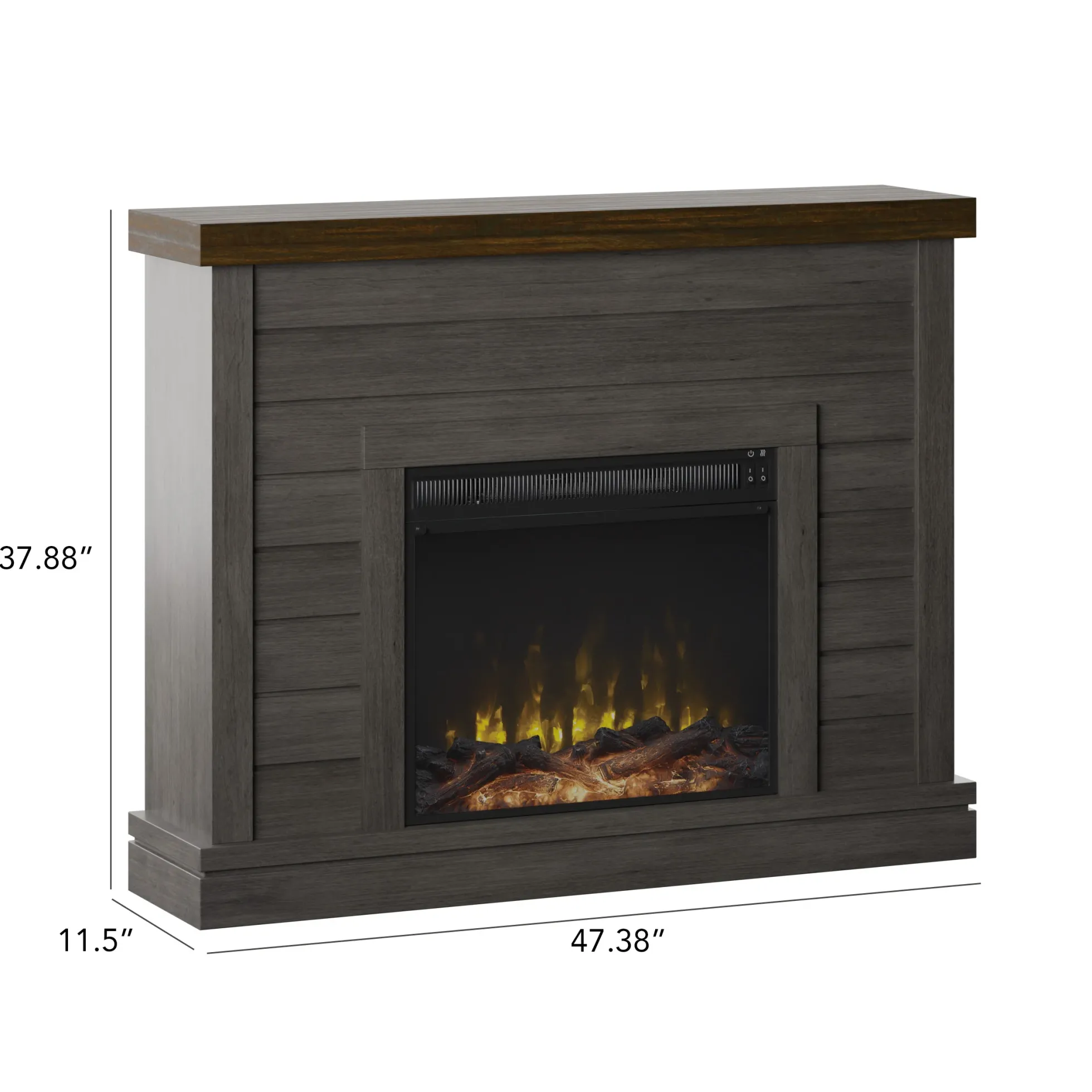 Shiplap Wall Mantel Electric Fireplace