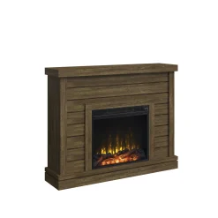 Shiplap Wall Mantel Electric Fireplace