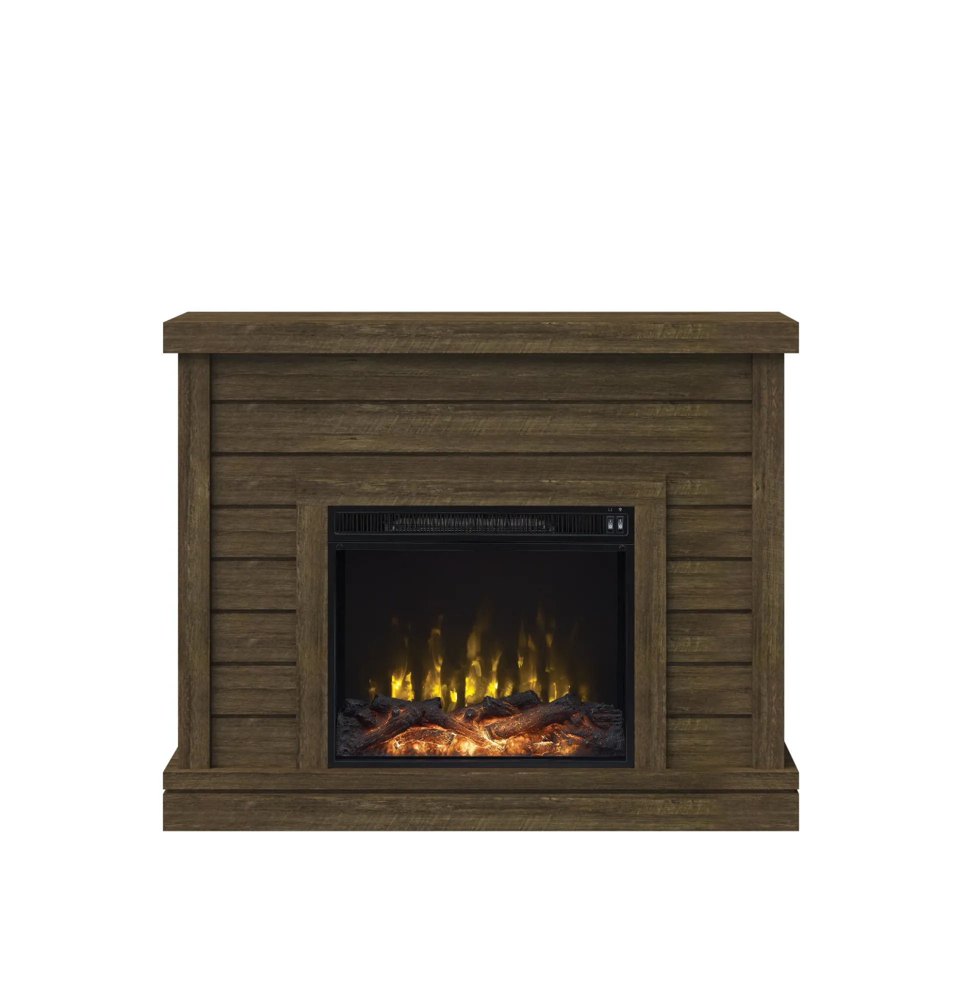 Shiplap Wall Mantel Electric Fireplace