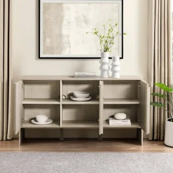 Silas Contemporary Wood Detailed-Door Sideboard / TV Stand