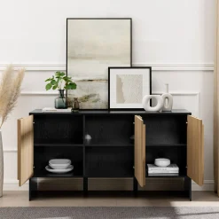 Silas Contemporary Wood Detailed-Door Sideboard / TV Stand
