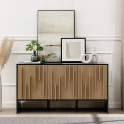 Silas Contemporary Wood Detailed-Door Sideboard / TV Stand