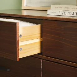 Sloane 6-Drawer Modern Solid Wood Dresser with Metal Handles