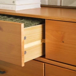 Sloane 6-Drawer Modern Solid Wood Dresser with Metal Handles