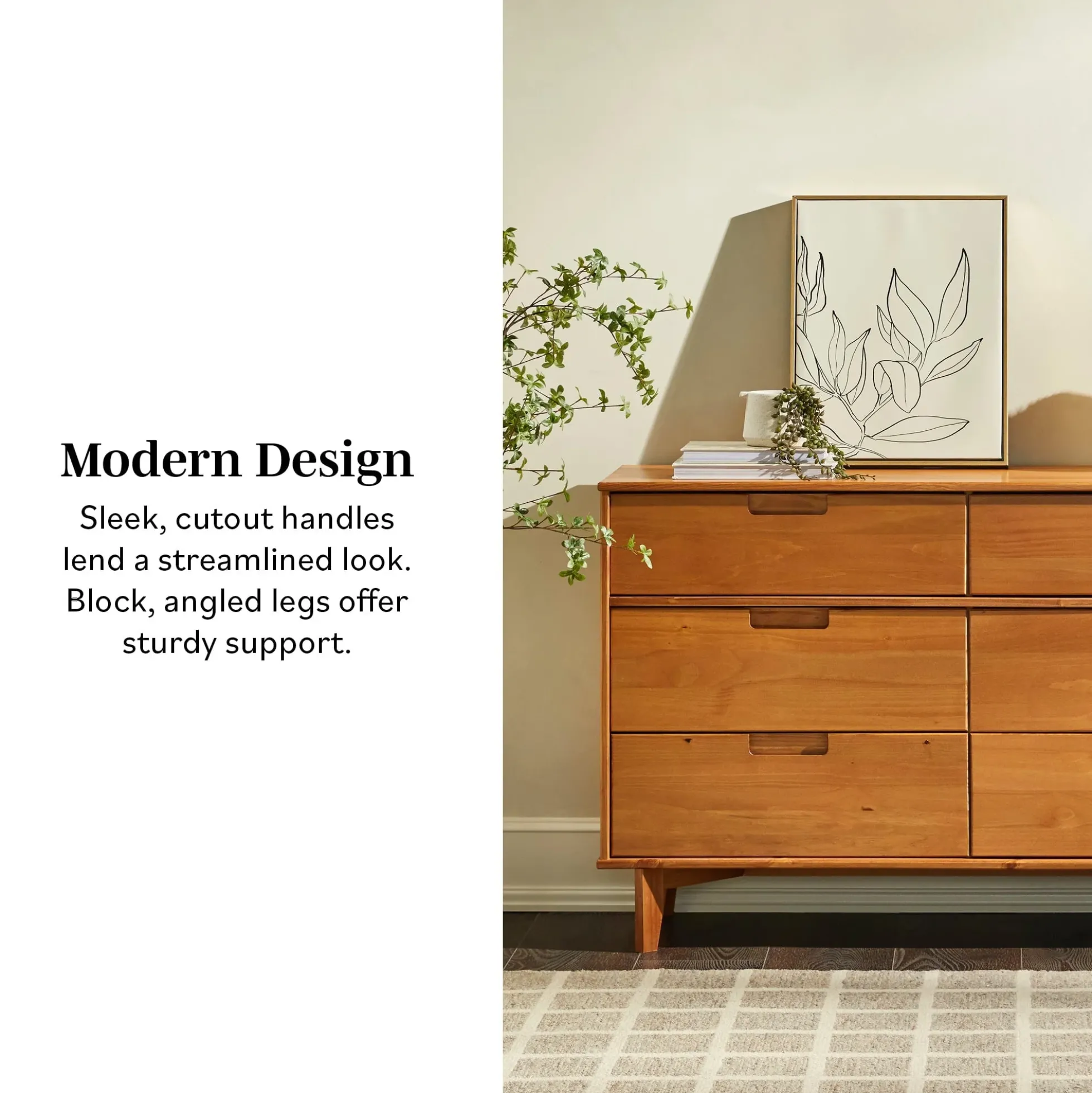 Sloane Mid Century Modern Solid Wood Dresser
