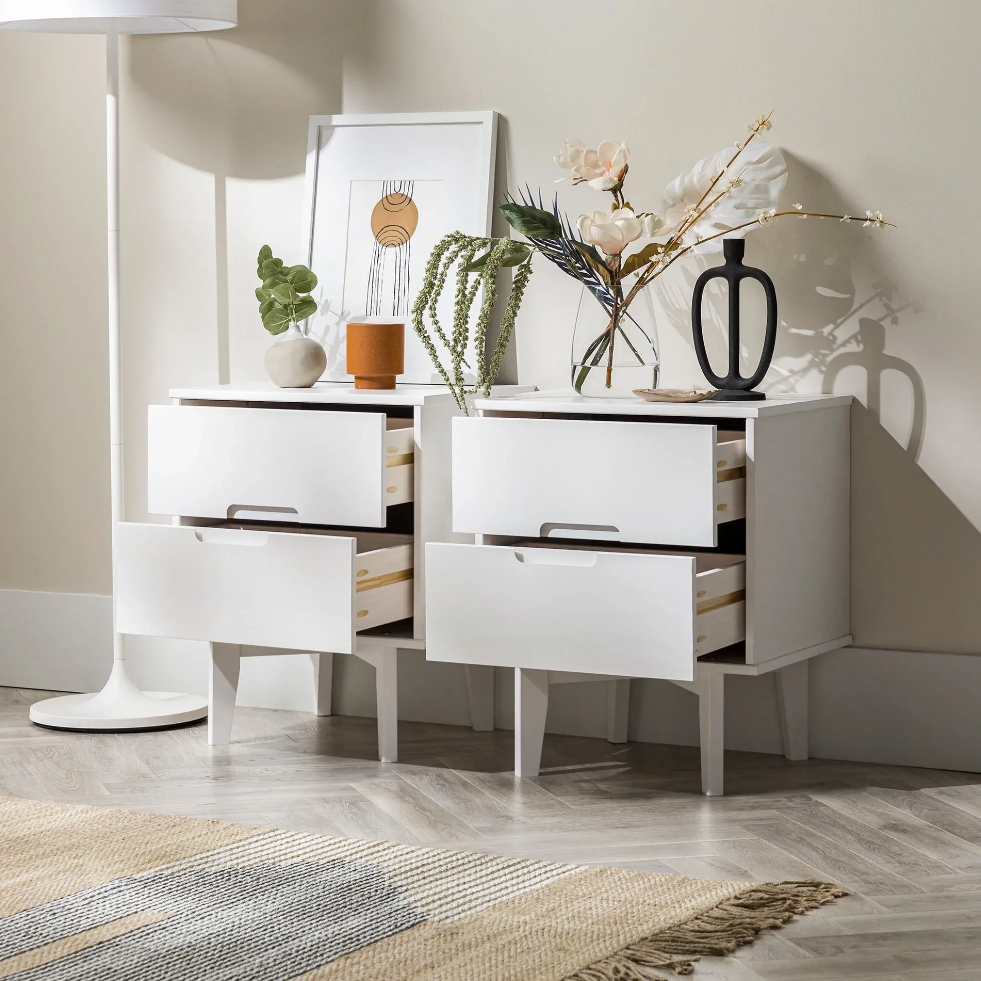 Sloane Mid Century Modern Solid Wood Nightstand