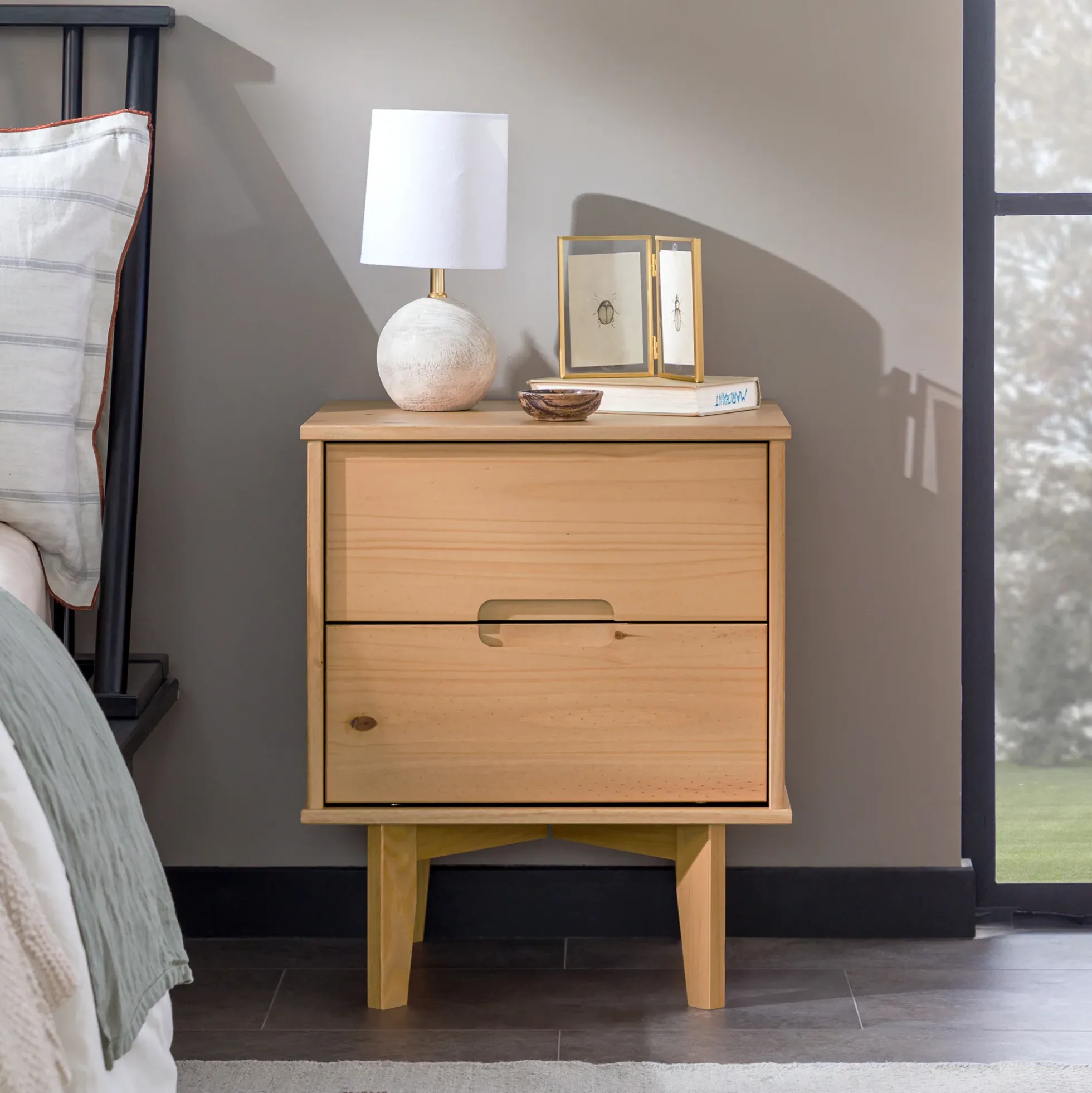 Sloane Mid Century Modern Solid Wood Nightstand