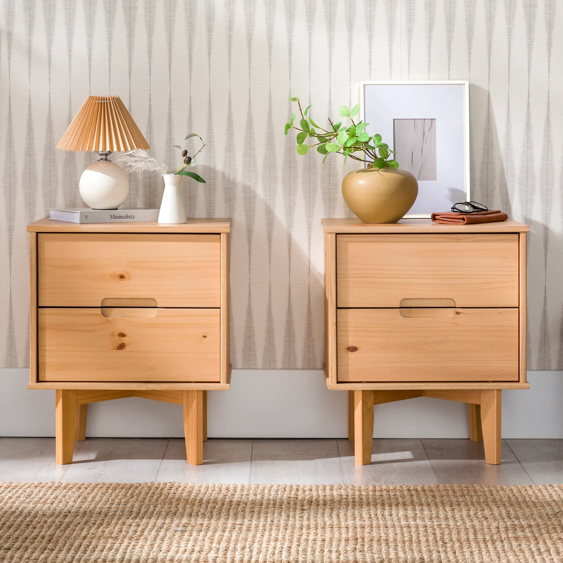 Sloane Mid Century Modern Solid Wood Nightstand